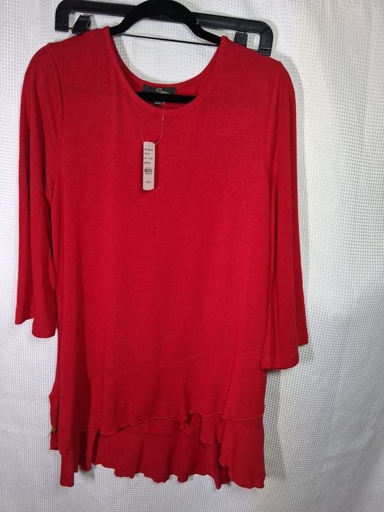 Suzane Betro Dresses & Skirts - Suzanne Betro Red Layered Ruffle Hem Tunic